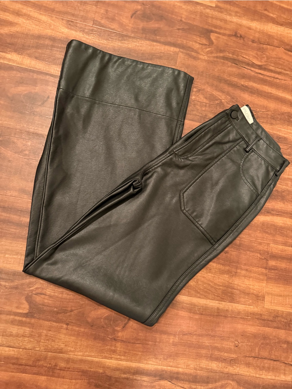 Pilcro Black Vegan Leather Wide Leg Pants – Size 28